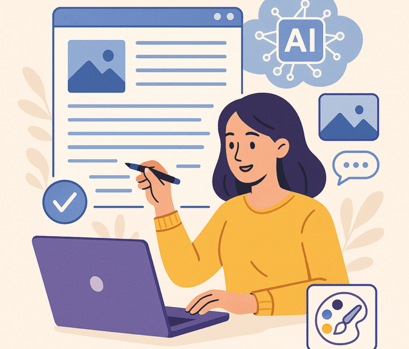 Création de contenus rédactionnels et visuels - IA